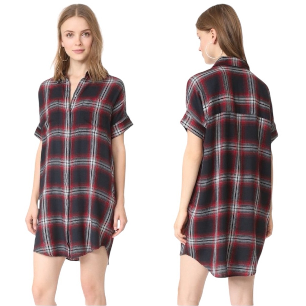Madewell Grunge Plaid Flannel Shirtdress Sz S
